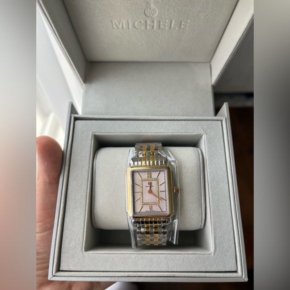 MICHELE Deco ll Two-Tone 18K Gold plated and Silver Women's Watch